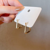 Gold-plated horseshoe earrings with Silver needle -E3029G